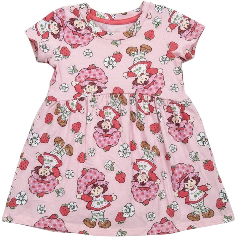 Strawberry Shortcake ToddlerGirl Pink Character Print Dress Size 2T Short Sleeve